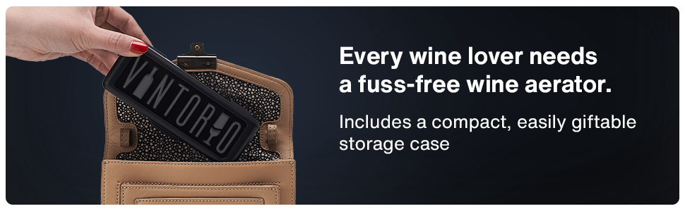 Vintorio Wine Aerator comes with giftable travel/storage case