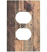 Rustic Brown Wood Plank Vintage Country Wooden Board Outlet Covers 1 Gang Duplex Light Switch Cov...