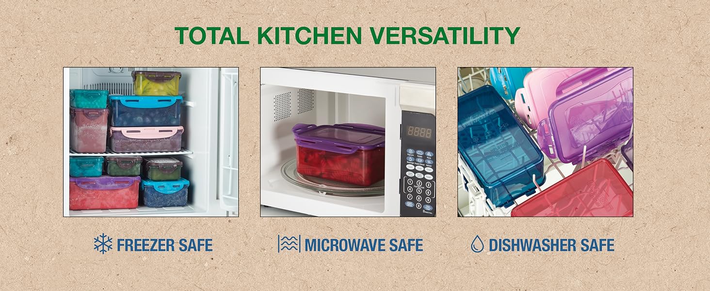 LockNLock is BPA free and microwave, freezer, and dishwasher safe