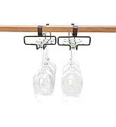 KOMONG Bronze Wine Glass Holder under Shelf, Hanging Wine Glass Rack under Cabinet, No Screw Stem...
