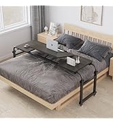 TigerDad Overbed Table with Wheels Overbed Desk Over Bed Desk King Queen Bed Table Overbed Laptop...