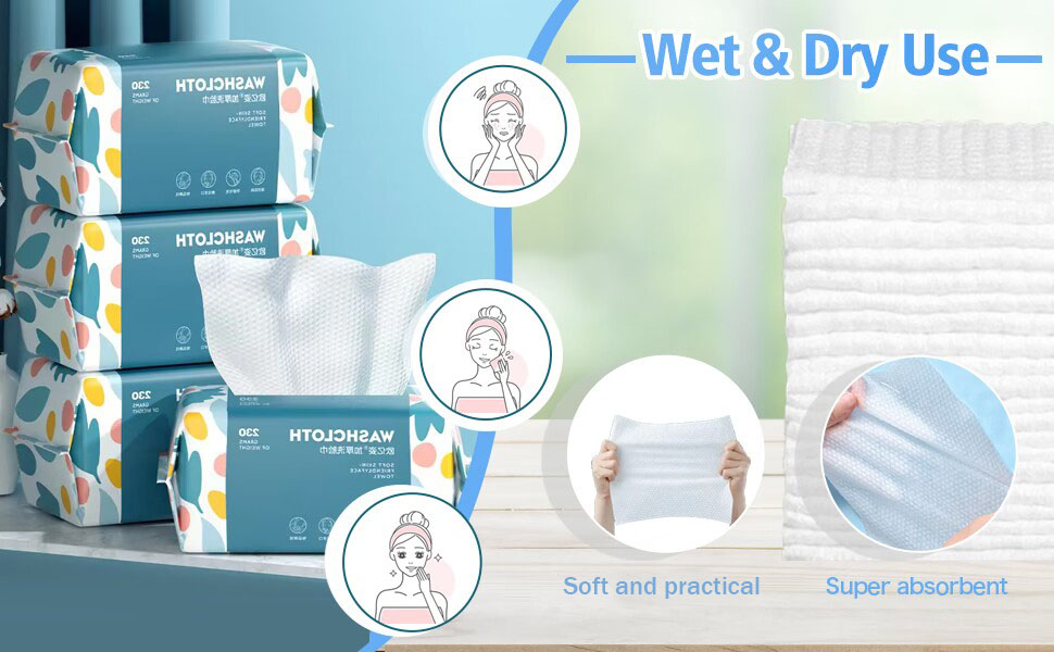100 Count Disposable Face Towel,Thickening Ultra Soft Washcloths