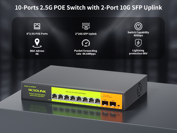 10 ports 2.5gb poe switch