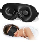 LitBear 100% 22 Momme Mulberry Silk Sleep Mask - 3D Contoured Eye Mask for Men &amp; Women, Soft Brea...
