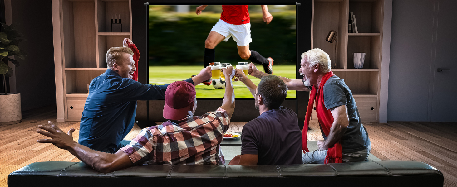 Outdoor Projector Screen with Stand 120 inch for Home Theater and Backyard Movie Night