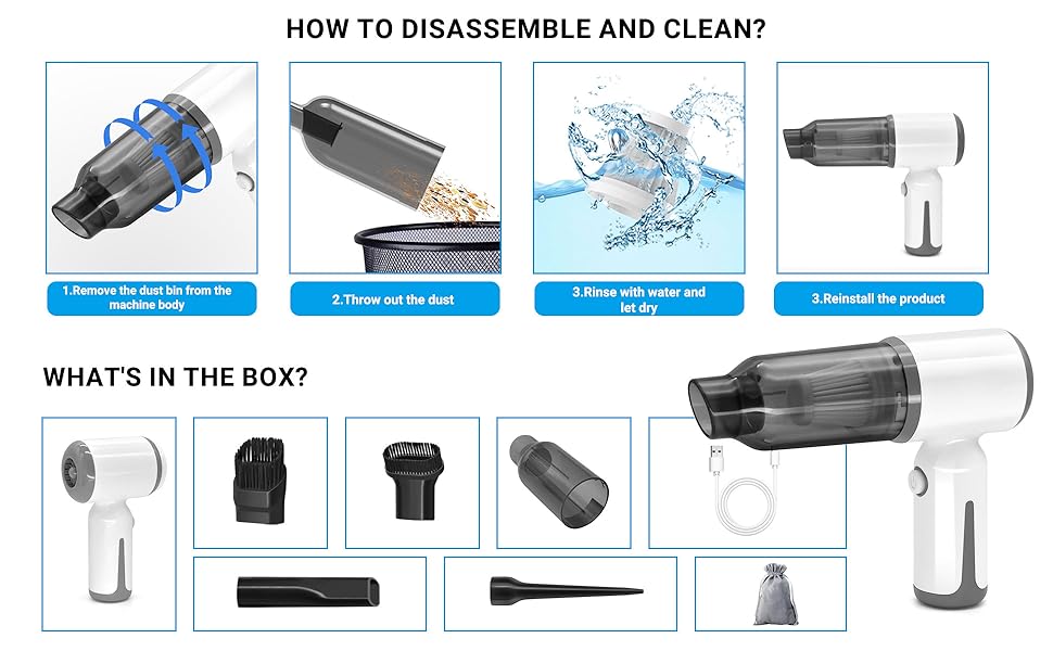 how to install and clean the dustbin