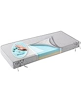 SUNROX Gel Memory Foam Bench Cushion with Ties, Ultra Durable Water Resistant FadeShield Outdoor/...