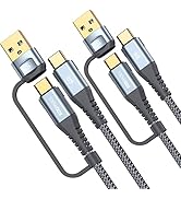 USB-C to USB-C Cable [2-Pack, 6.6FT] PD 100w Macbook iPad Pro/Air Charger 2 in 1 USB A/C to USB-C...