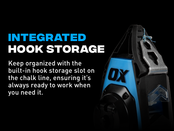 Integrated hook storage slot for easy organization.