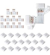 L Shape 4-Pin LED Connectors 10-Pack JACKYLED 10mm Wide Right Angle Corner Connectors Solderless ...