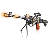 ArtCreativity Toy Machine Gun with Scope, Stand and Carrying Strap Flashing Lights, Sounds and Un...