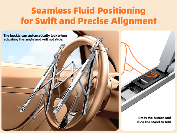 Car Laptop Mount Steering Wheel Tray Holder, Height Adjustable Car Desk for Laptop Computer Tablet