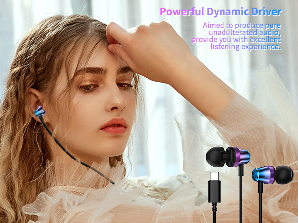 wired usb c earphones