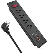4 Outlets Recessed Power Strip with USB C 20W, Fast Charge Desktop Power Outlet Flush Mount Desk ...