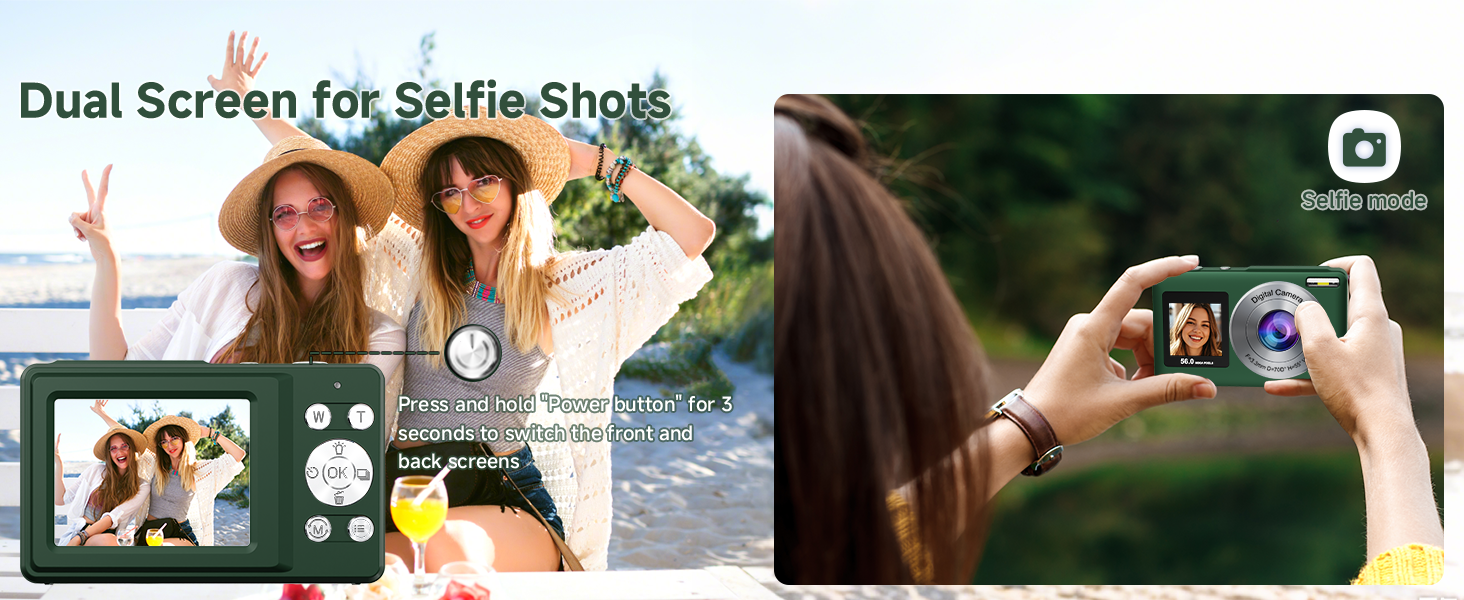 dual screen digital camera selfie camera