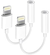 Apple MFi Certified 2 Pack Headphone Adapter for iPhone, Lightning to 3.5 mm Headphone Jack Adapt...