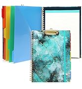 Toplive Clipboard Folio Folder, Clipfolio Clipboard with Refillable Notepad, Cute Spiral Clipboar...