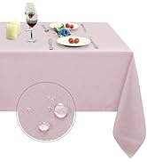 Obstal Dusty Pink Rectangle Table Cloth - Heavy Duty Water Resistance Polyester Tablecloth, Decor...