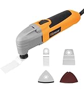 Hoteche 1.6-Amp Oscillating Multi Tool 3° Oscillating Angle Universal Fit Interface Multi-functio...