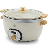 GreenLife 6QT Slow Cooker, Non-Toxic PFAS-Free Ceramic Nonstick Removable Interior Bowl, Programm...