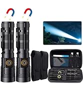 Rechargeable Magnetic Flashlight High Lumens - 1500 Meters Long Beam Super Bright LED Tactical Fl...