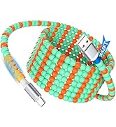 USB C Cable Beaded 6FT USB to USB-C Fast Charging Cable for iPhone 17 17e 16e 16 15 for CarPlay Q...