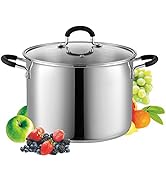 Cook N Home Stockpot Sauce Pot Induction Pot With Lid Professional Stainless Steel 8 Quart , Dish...