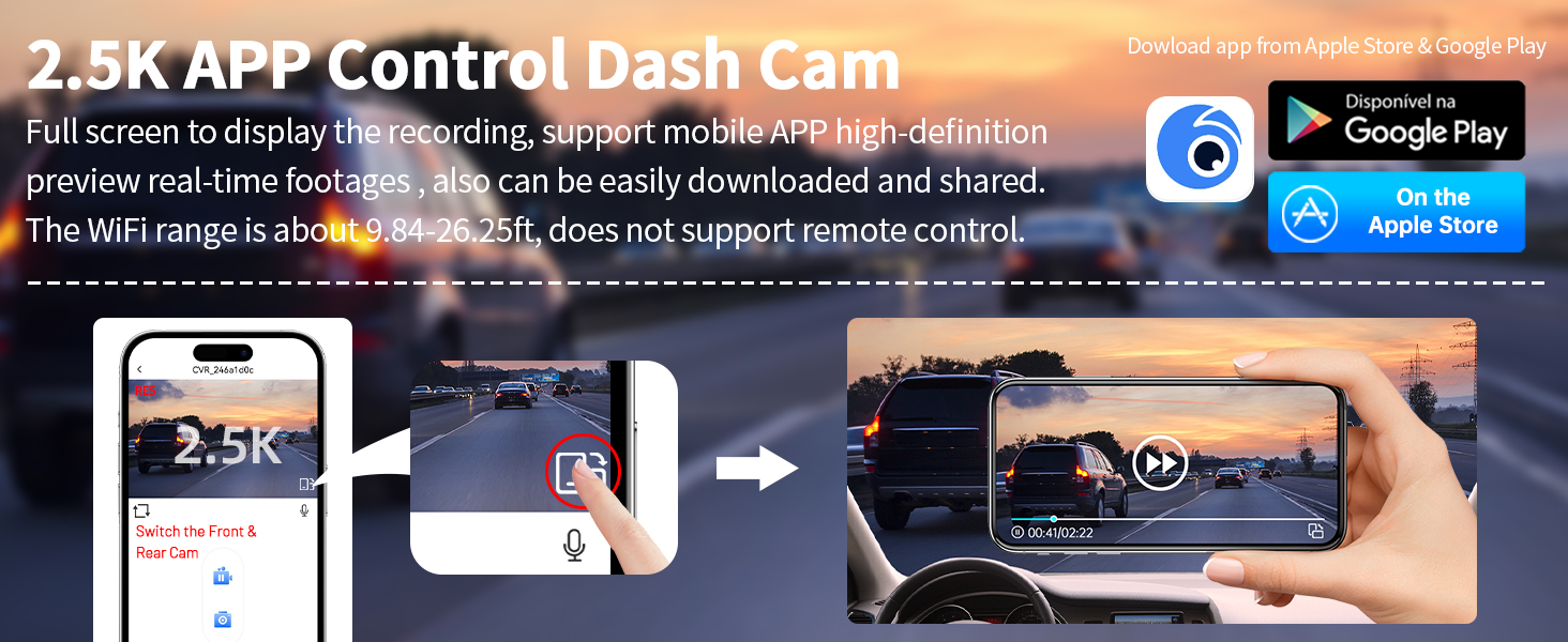 dash camera app control 