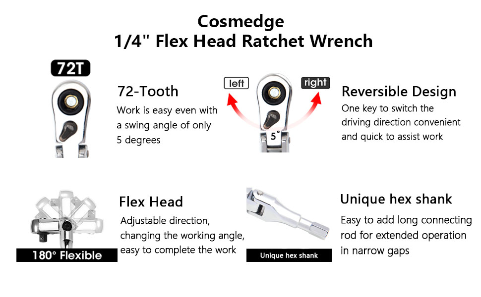 Flex Head Ratchet Wrench