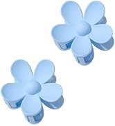 2Pcs Floral Hair Clip, Blue - Large Cute Claw Clips, Thick Hair, Scrub, Hair Clip with Flower Pet...