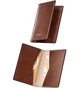 VULKIT Leather Business Card Holder 2 Sided Slim Business Name Card Organizer for Men or Women, U...