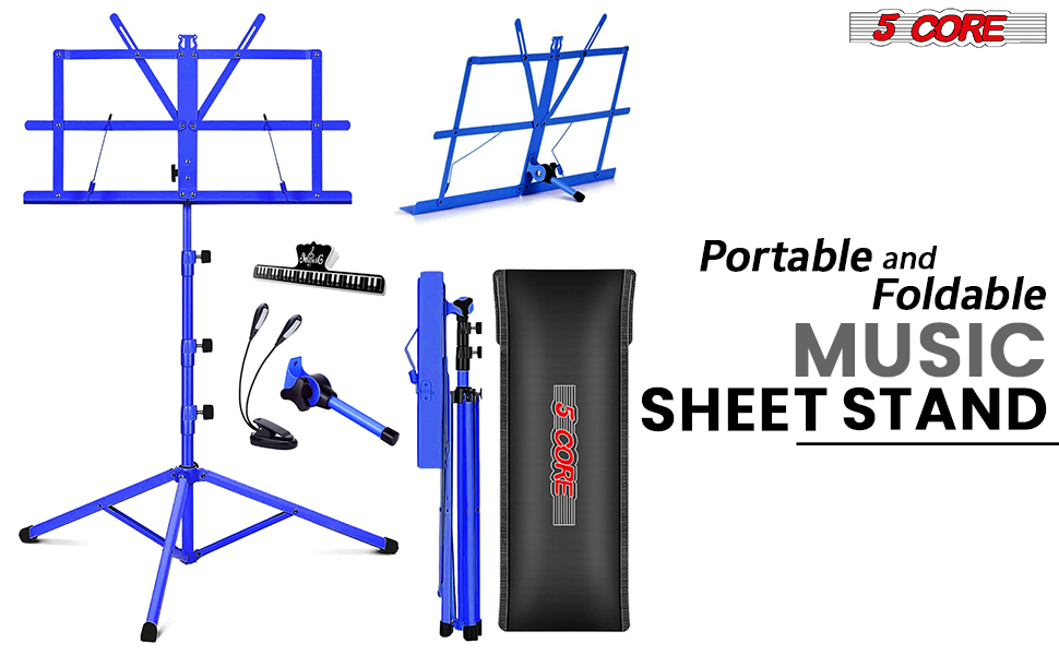Music Stand,2 in 1 Dual-Use Folding Sheet Music Stand,Desktop Book Stand