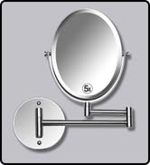 Wall Mounted Bathroom Makeup &amp;amp;amp; Shaving Mirror, Double Sided 5X &amp;amp;amp; 1X Magnification, 13-Inch