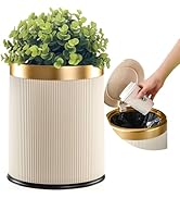Yatmung Bathroom Trash Can with Lid - Decorative Trash Bin (Faux Plant) - Small Bathroom Garbage ...