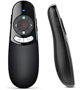 Presentation Clicker w Laser Pointer Presenter Clicker w Hyperlink Volume Control, 2.4GHz PPT Cli...
