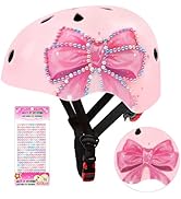 Kids Bike Helmet Adjustable Youth Toddler Helmet with DIY Stickers for Girls Age 3-5-8-14 Years f...