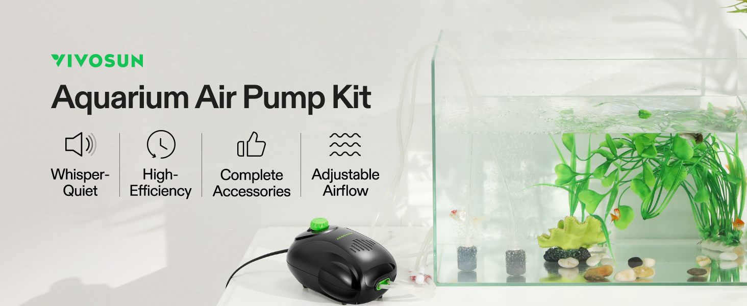 VIVOSUN Aquarium Air Pump Kit