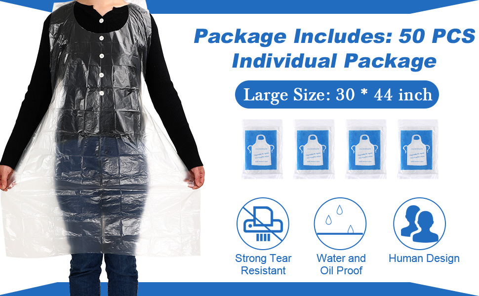JULMELON Disposable Aprons Individual Package
