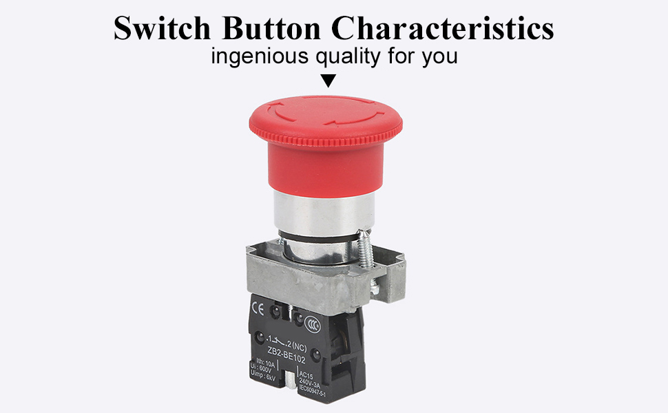 red signal emergency stop switch emergency switches 660v 10a emergency stop push button switch self