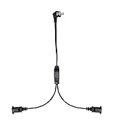 2 Prong Extension Cord 1 to 2 Y Splitter 1.64Ft/0.5meter,90 Degree Male/Female Power Cable Extens...