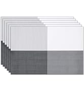Placemats Set of 6 Washable Indoor/Outdoor Vinyl Place Mats for Dining Table Durable Non-Slip Hea...