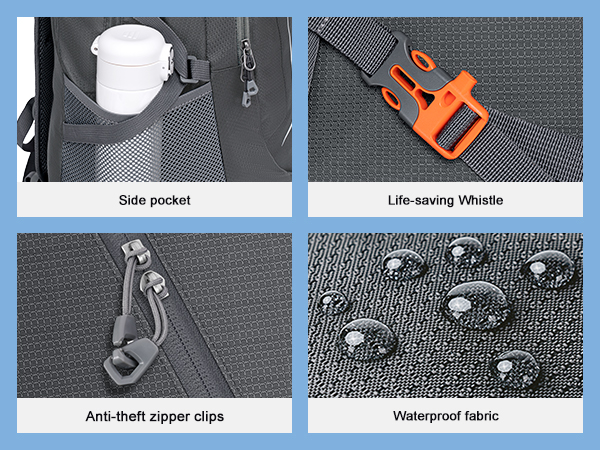 The MIYCOO backpack features waterproof fabric and zippers. It protects gear from rain and spills
