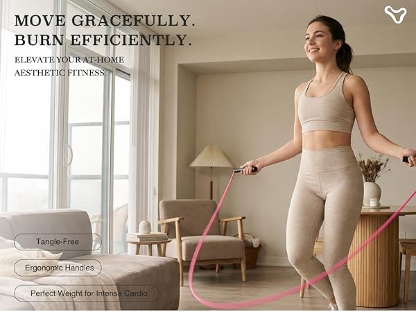 Aesthetic Jump Rope for Women - Apartment-Friendly Silent Rotation