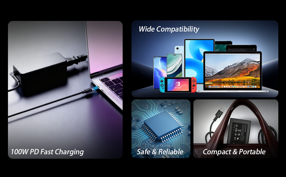 QFA 100W Universal laptop charger