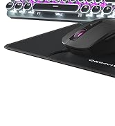 Typewriter Mechanical Gaming Keyboard with Mouse, Metal Panel Retro Keyboard with Round Keycap Bl...