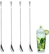 4 pcs bar spoon cocktail mixing spoon – 12&amp;#39;&amp;#39; long stainless steel cocktail stirrers polished