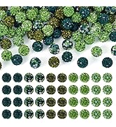 Sparkeads 100 Pcs Polymer Clay Rhinestone Beads Disco Ball Beads 10mm Round Bead Shiny Crystal Cl...