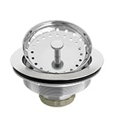EXAKEY Kitchen Sink Drain 3-1/2 Inch Brushed Stainless Steel Sink Drain Strainer Assembly Kit wit...