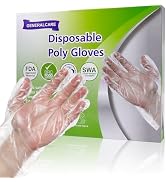 GENERALCARE 120-Count Clear Disposable PE Gloves - Unisex One Size Fits Most, Durable &amp; Odor-Free...