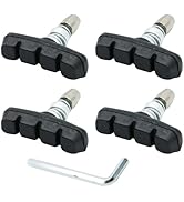 CADUFUELLY 2 Pairs Bike V Brake Pads with Hex Nuts Hex Wrench for Mountain Bike, Road Bicycle, MT...